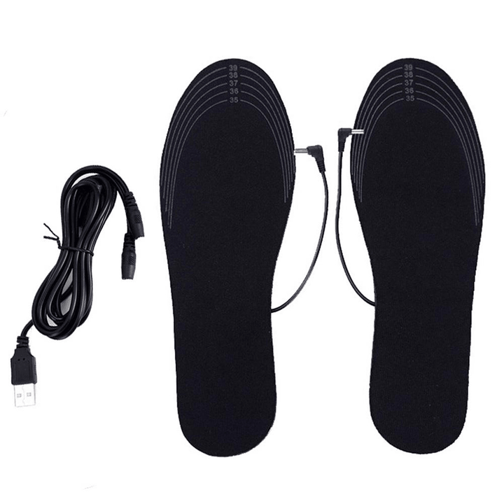 USB Charging Heated Shoe Insoles Washable Winter Foot Warmer Heated Insoles Cuttable Heater Pads