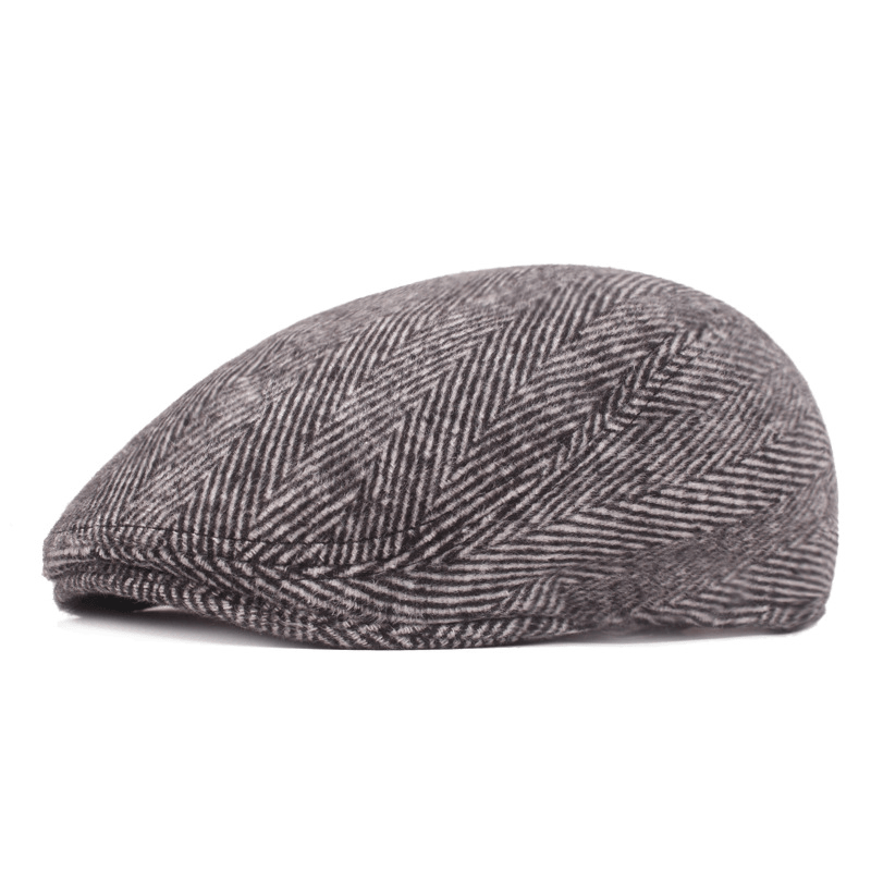 Herringbone Beret, Simple Cap for Men and Women, Autumn and Winter Hat, Old Man Hat