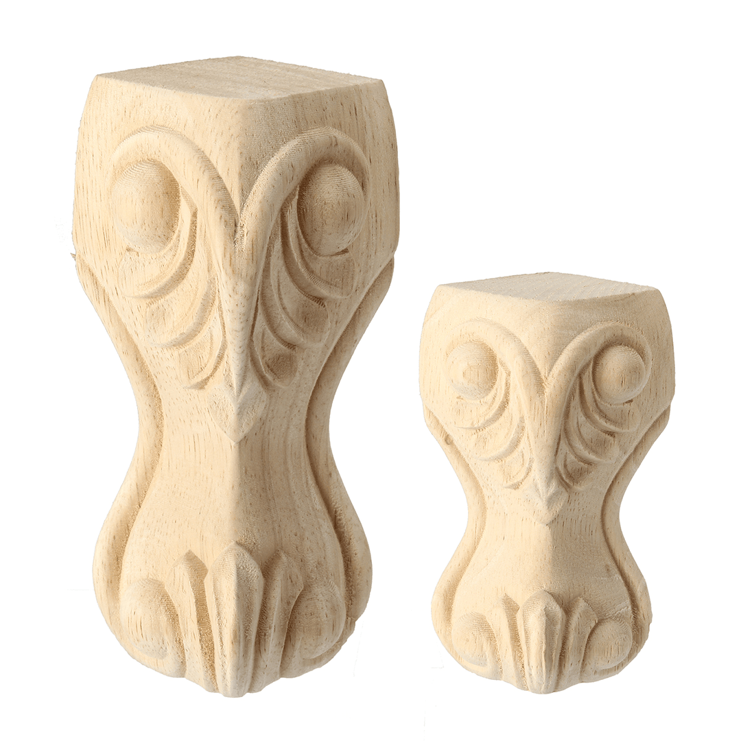 4Pcs 10/15Cm European Solid Wood Carving Furniture Foot Legs Unpainted Table Cabinet Feets