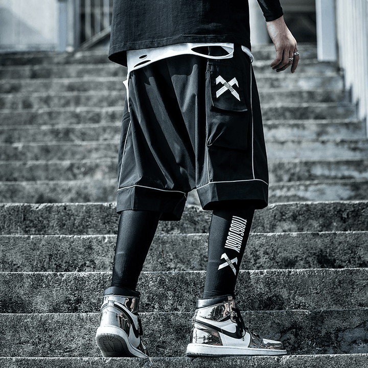 Loose Hip-Hop Trend Outer Wear Summer Functional Wind Pants Five-Point Pants