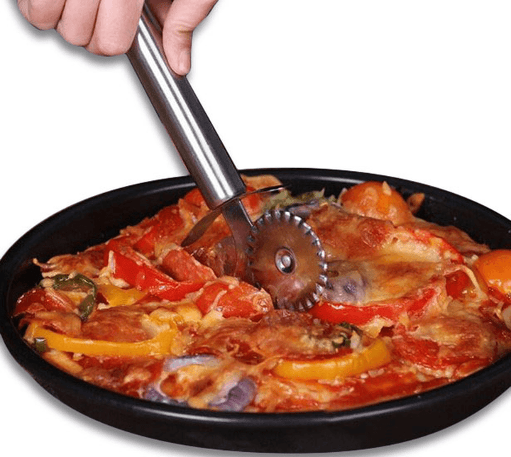 Stainless Steel Dual Wheel Pizza Cutter Slicer Pastry Ravioli Pizza Cutter Vegetable Cutter