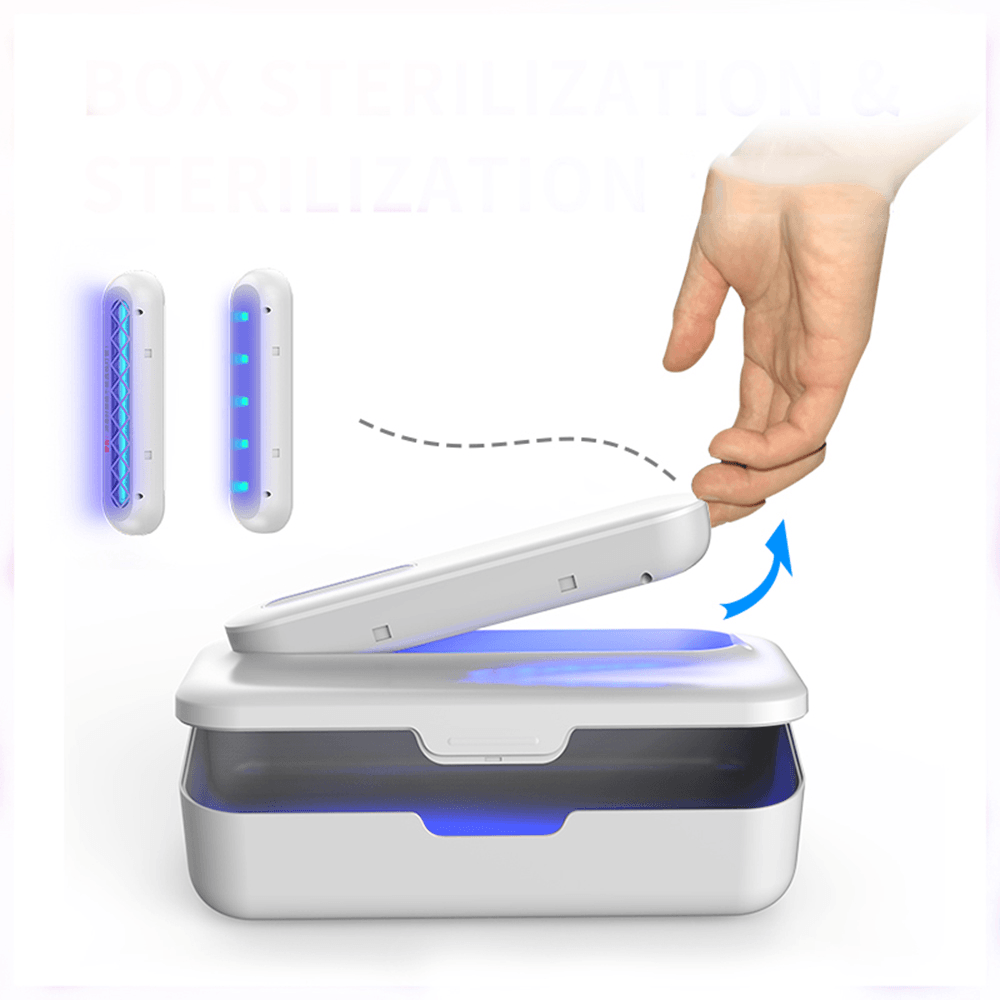 JUJIAJIA XD003 2 in 1 Multifunctional Ozone UV Sterilization Box Ultraviolet Lamp with Separate Disfectant Stick USB Charging for Mobile Phone Cosmetics Jewelry Toys Sterilization