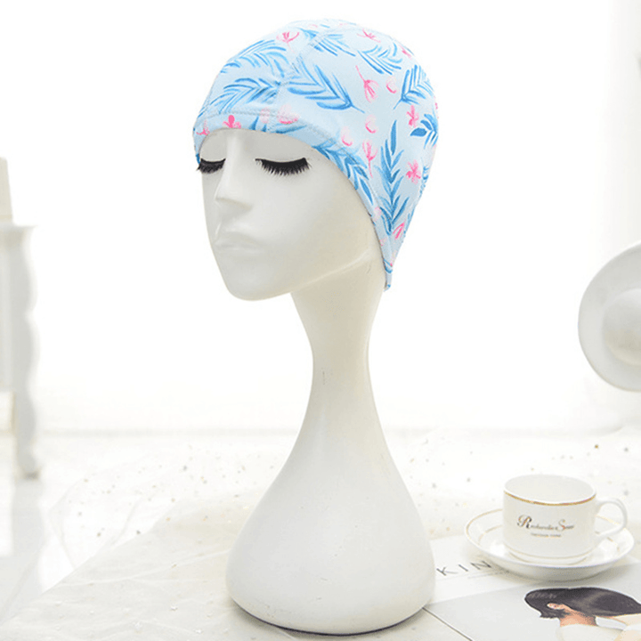 Women Cotton High Elasticity Swimming Cap Turban Hat