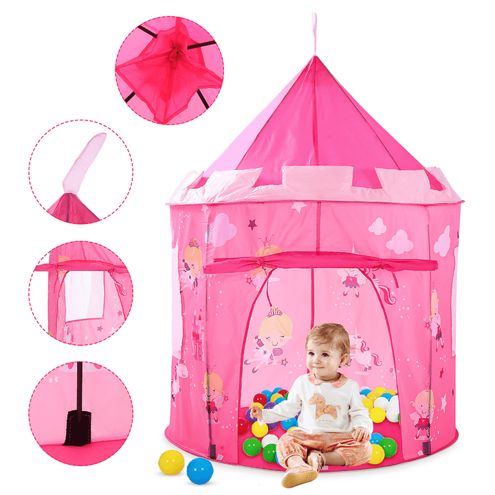 Children'S Tent Kids Play Tent Children Princess Play Tent Castle Foldable Games Playhouse