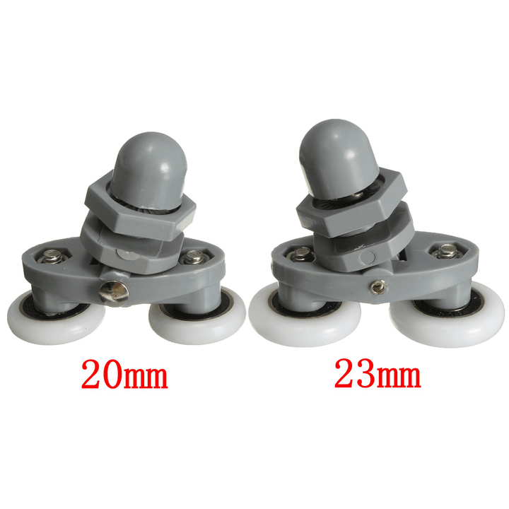 4PCS Twin Bottom Top Shower Door Rollers Pulleys Wheels Runner Slider 20Mm Shower Faucet Accessories