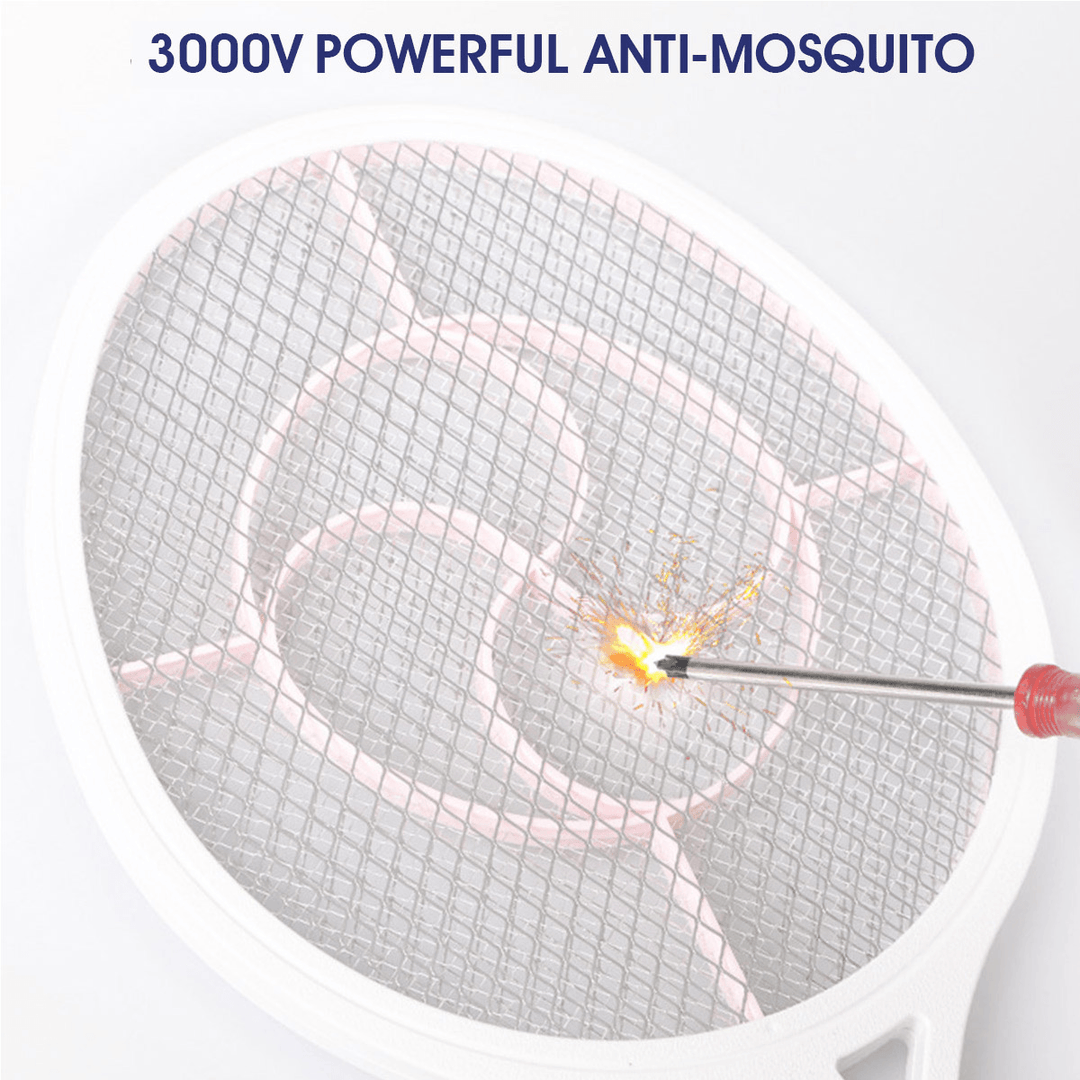 Rechargeable LED Electric Fly Swatter Mosquito Dispeller Home Camping Travel