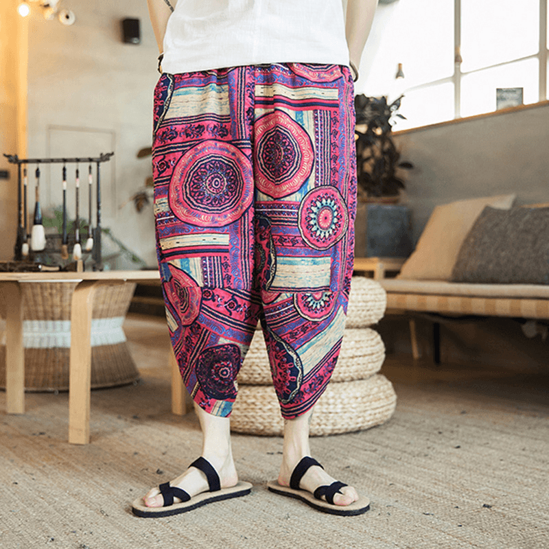 Ethnic Style Printing Baggy Harem Pants