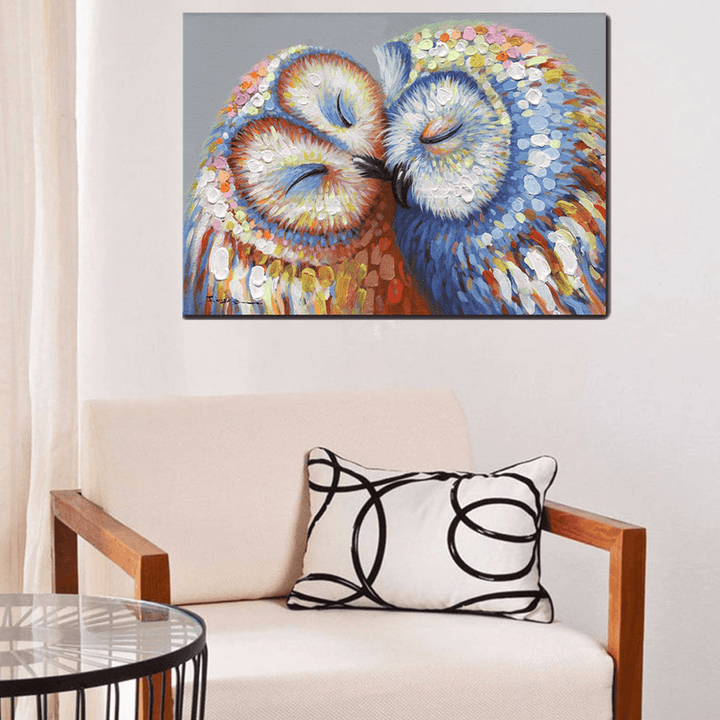 50*70CM Kissed Owl Couple Canvas Print Picture Wall Hang Art Home Wedding Decorations