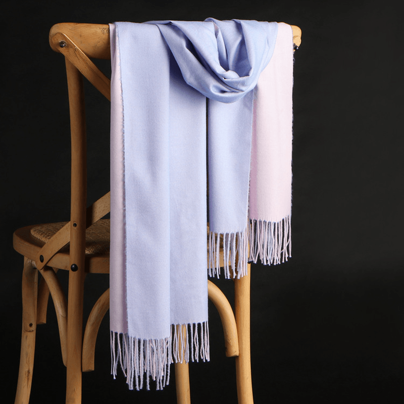 Double-Sided Cashmere Scarf Women Winter Korean Style Wild Tassel Shawl