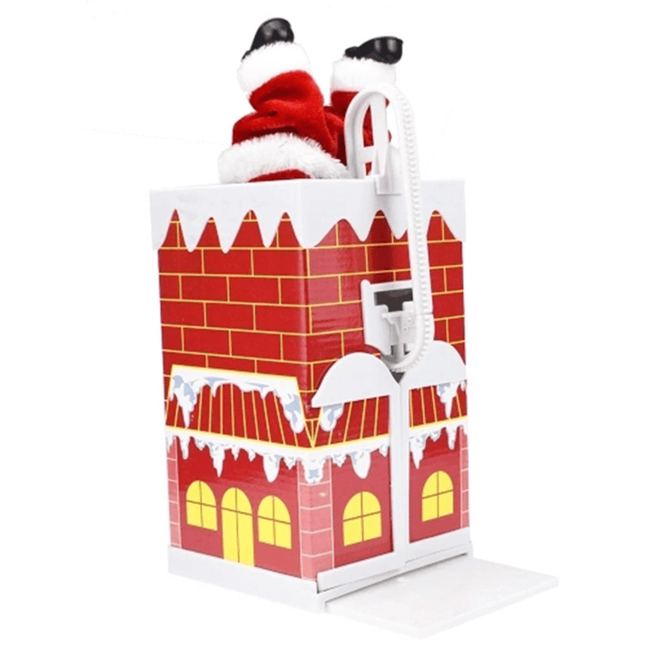 2020 Christmas Electric Climbing Santa Claus Chimney Sing Christmas Songs for Christmas Decorations Gifts Xmas Supplies