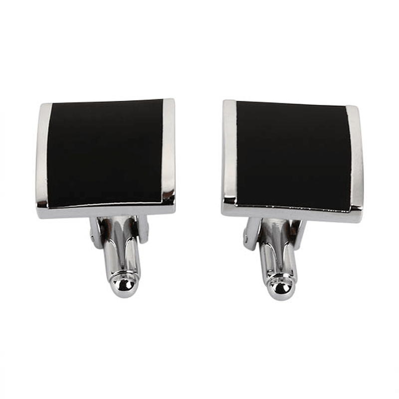 WSC Men Cufflinks Metal Series Stylish Enamel Square Shape Decoraction for Shirts