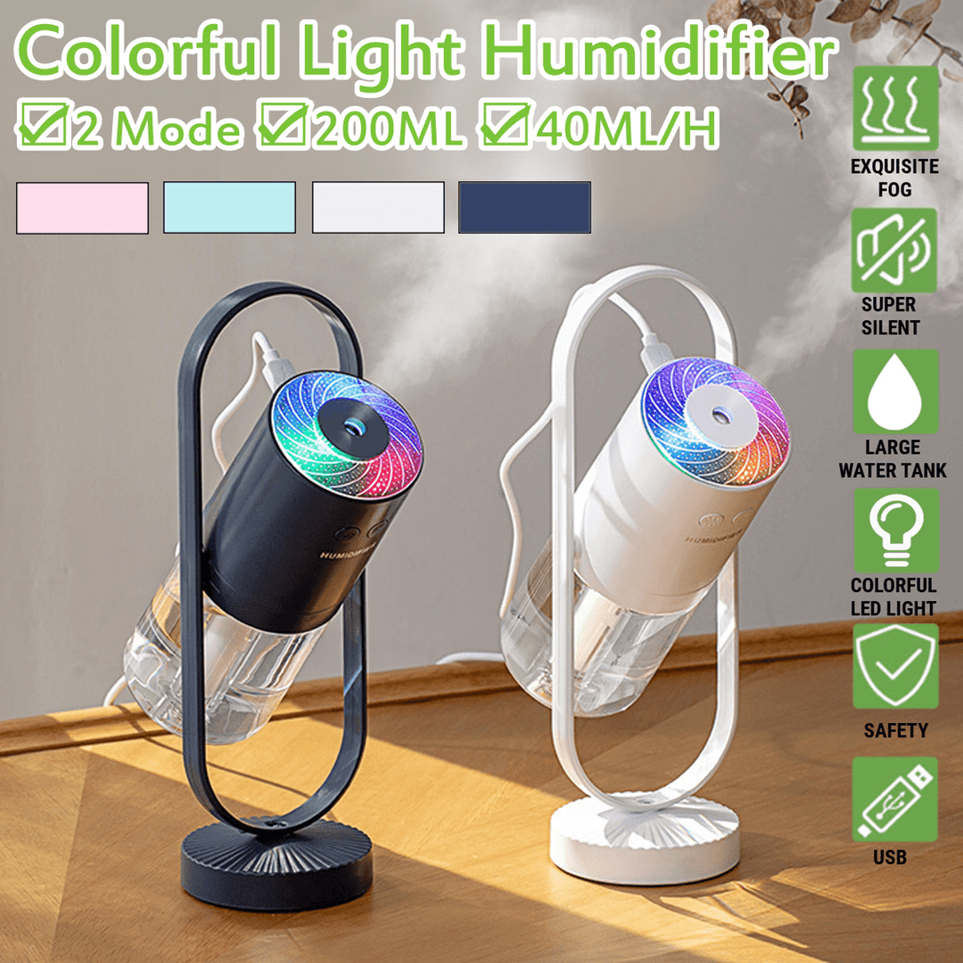 3.5W 200ML Ultrasonic Electric Air Diffuser Aroma Humidifier USB Rotatable LED Night Light