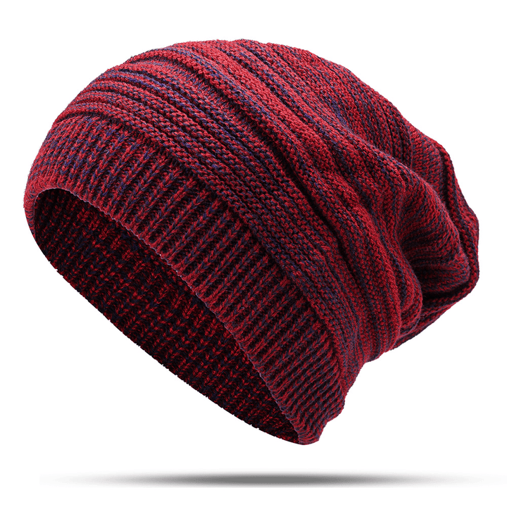 Fashion Winter Warm Knit Hat Outdoor plus Size plus Velvet Earmuffs Beanie Cap for Men Women - MRSLM