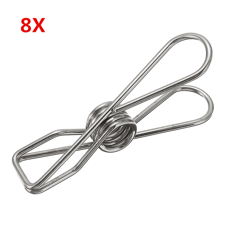 8Pcs Big Size Clothes Metal Wire Clips 8.5Cm Hanger Pegs for Socks Underwear Towel Sheet