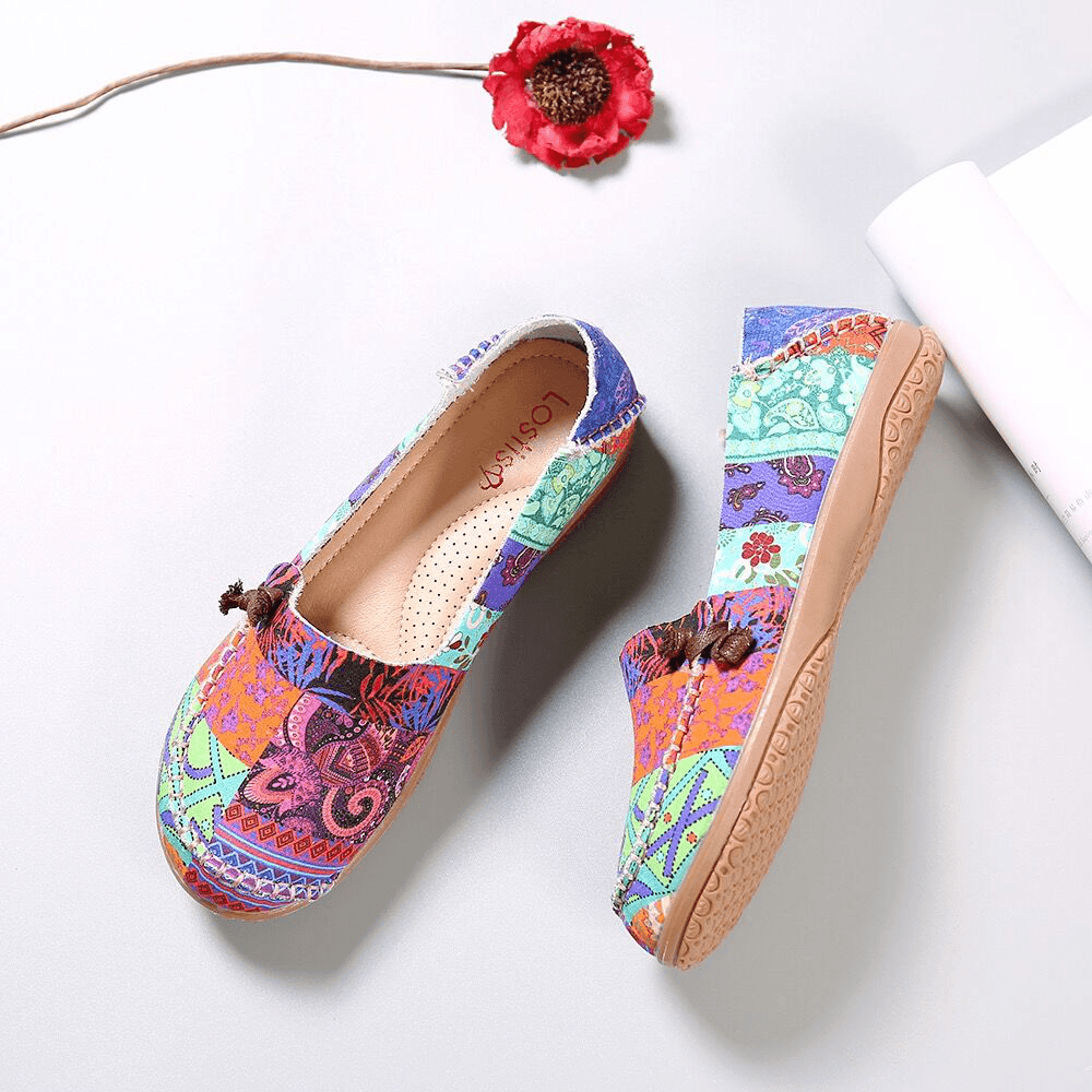 Women Colorful Pattern Exclusively Sold Slip Resistant Flats