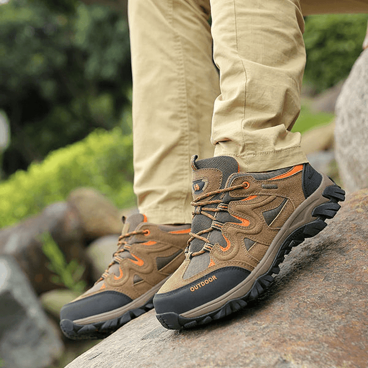 Big Size Men Comfortable Wear Resistant Outsole Outdoor Hiking Athletic Shoes