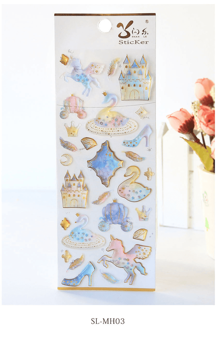 Fantasy Starry Sky Crystal Stickers Mobile Phone Album Decoration Paste Children'S Handmade Early Education Puzzle Reward Three-Dimensional Stickers