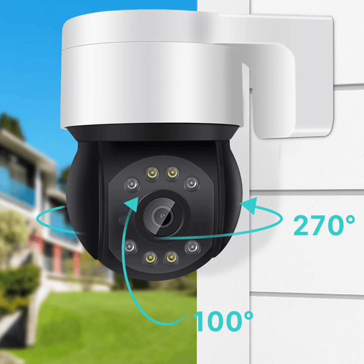 BESDER 2MP 1080P 48V POE Mini PTZ IP Camera Outdoor SD Card AI Human Detection Dome Camera IP Audio IR White LED CCTV Security Camera