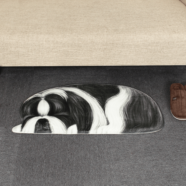 3D Cute Dog Pattern Doormat Indoor Print Door Mat Suedel Floor Rugs