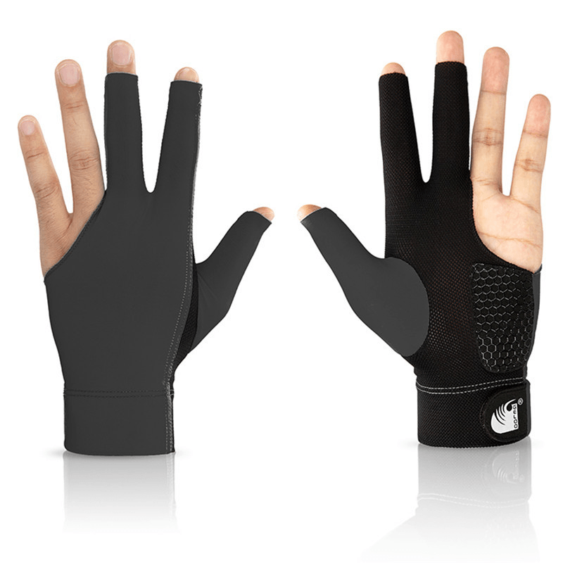 1Pc Billiards Three Finger Gloves Lycra anti Skid Snooker Billiard Cue Glove Pool Left Hand High Elasticity for Unisex