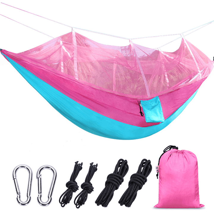 Ipree¬Æ 260*140CM with Mosquito Net Portable Travel Hammock Comfortable Hommock Camping Bed Fits 2 Persons - MRSLM