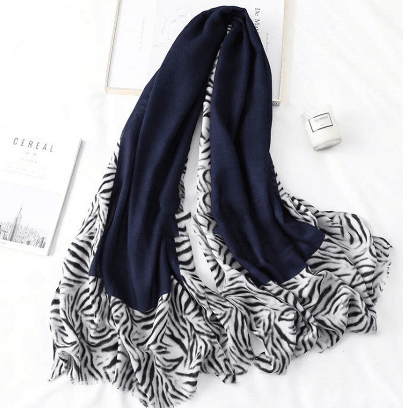 Men'S and Women'S Cotton Scarf Casual Leopard Print Long Gauze Scarf