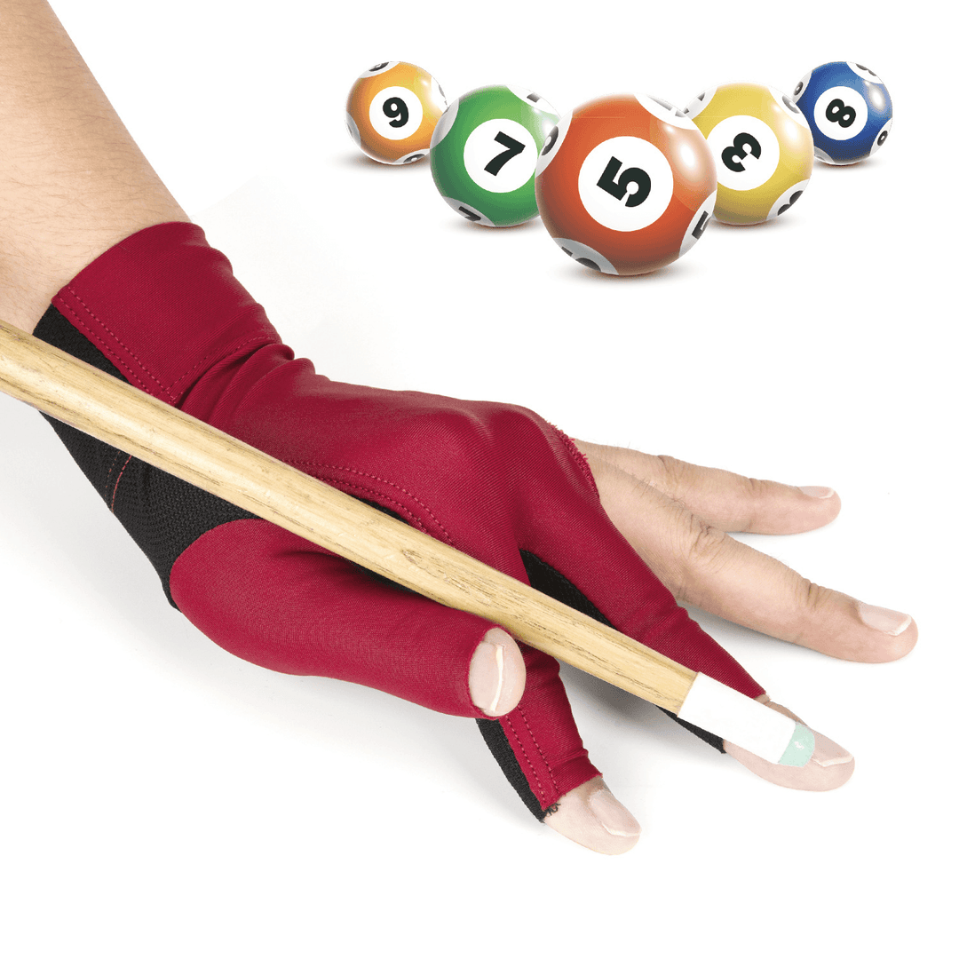 1Pc Billiards Three Finger Gloves Lycra anti Skid Snooker Billiard Cue Glove Pool Left Hand High Elasticity for Unisex