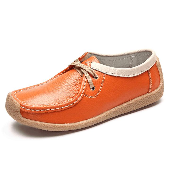 Breathable Walking Leather Flat Shoe