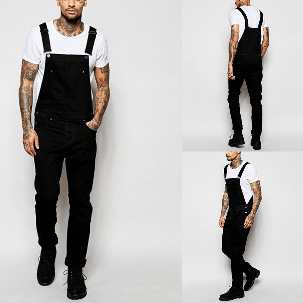 Fashionable Men'S Suspender Denim Rompers