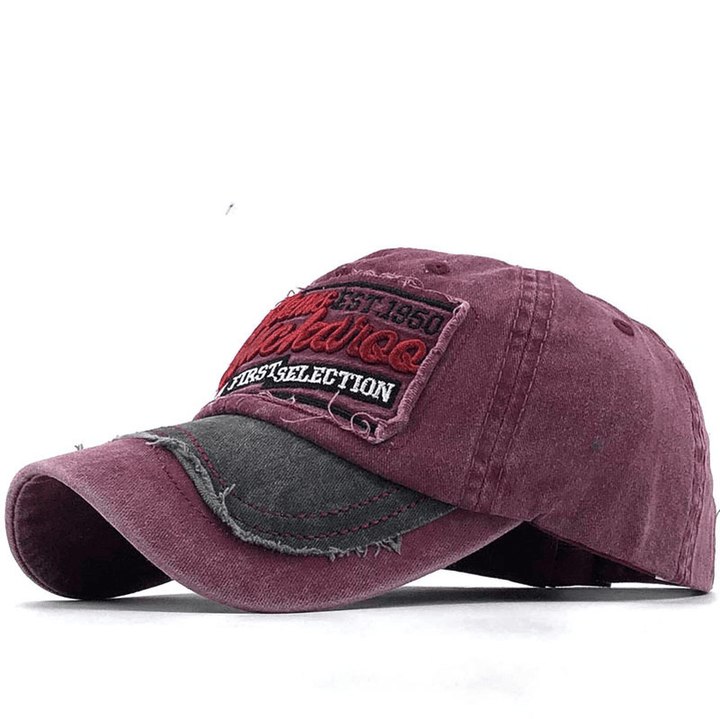 Coated Embroidery Fashion Outdoor Fishing Distressed Shading Hat