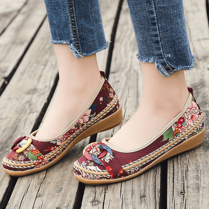 US Size 5-11 Embroidery Loafers for Wome