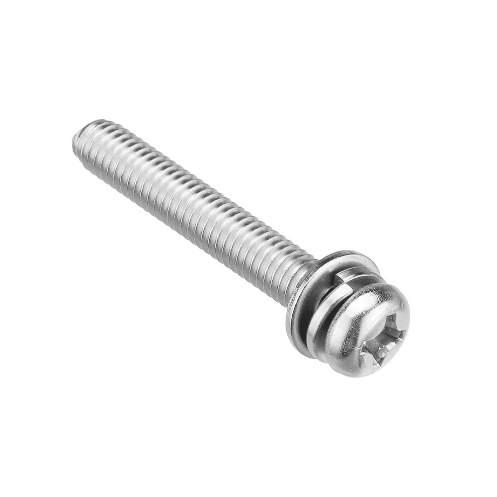 Suleve‚Ñ¢ M6SP1 50Pcs M6 Stainless Steel 10-40Mm Phillips Pan Head Machine Screw Washer Bolt Asortment