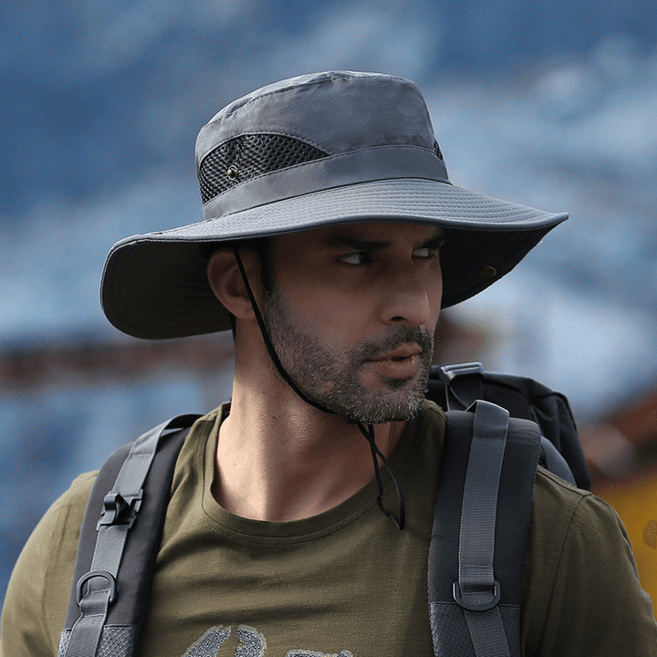 Men'S Summer Sun Hat Breathable Fisherman Hat