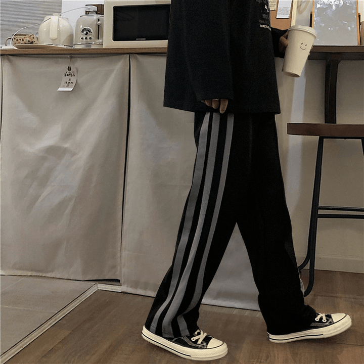 Spring Striped Mopping Pants Men'S Straight Casual Pants Trend Hip-Hop Pants