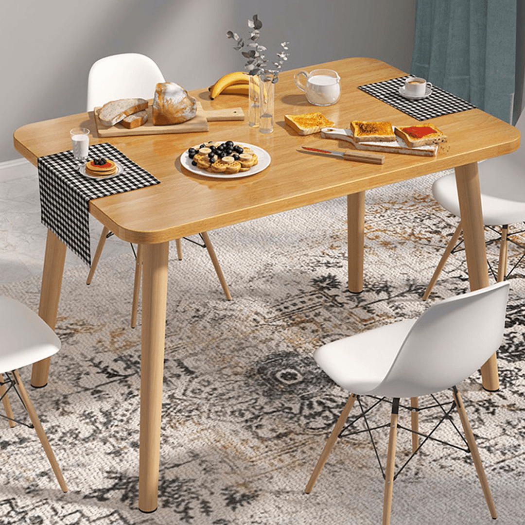 Log Color Square Table Nordic Dining Table Nd Chair Home Simple Modern Small Apartment Rectangular Table - MRSLM