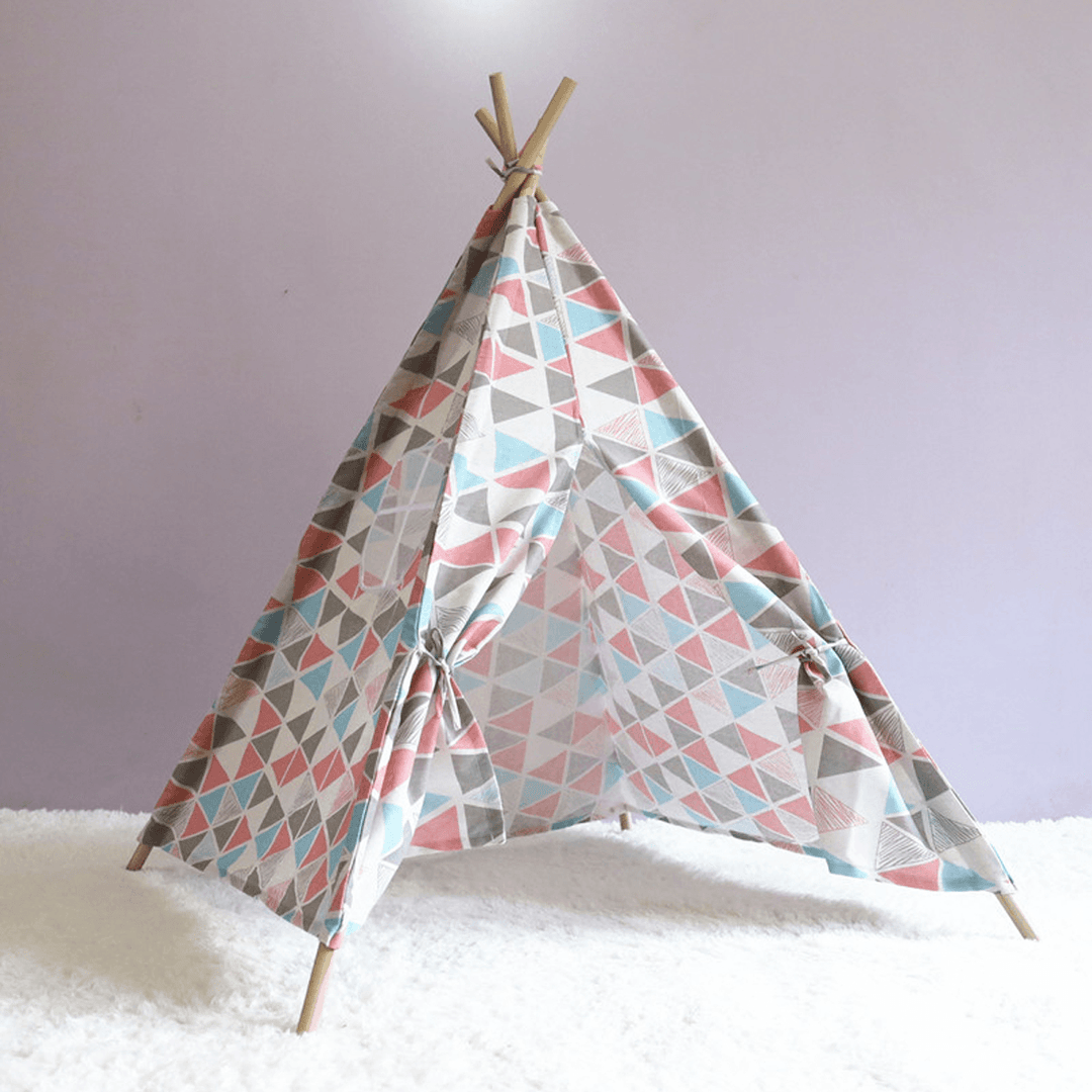 1.8M Kid Teepee Tent Folding Portable Childrens Playing House Game Tent Girls Boys Gift - MRSLM