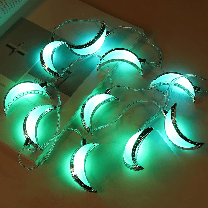 10Pcs LED Deluxe Ramadan Night Lights Eid String Light Moon Decorations