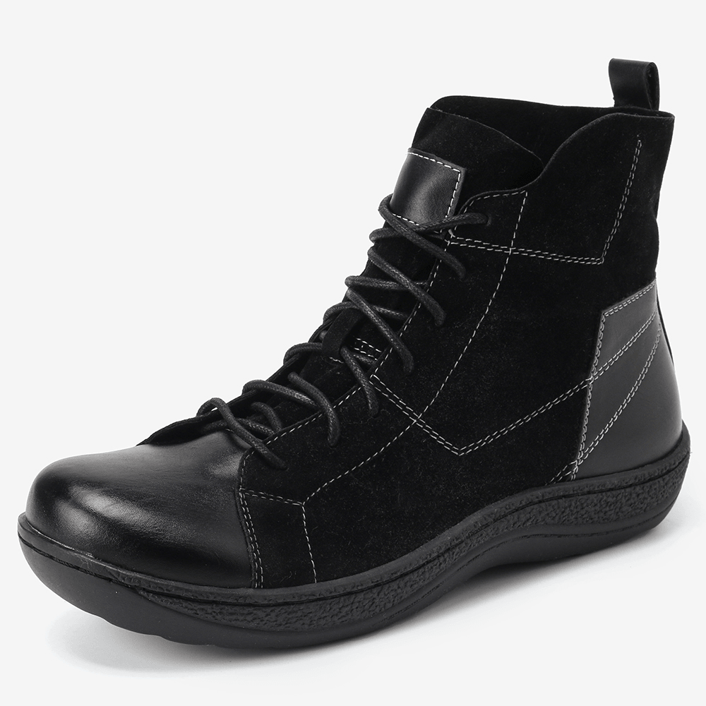 Retro Spicing Casual Lace up Slip Resistant Ankle Boots - MRSLM