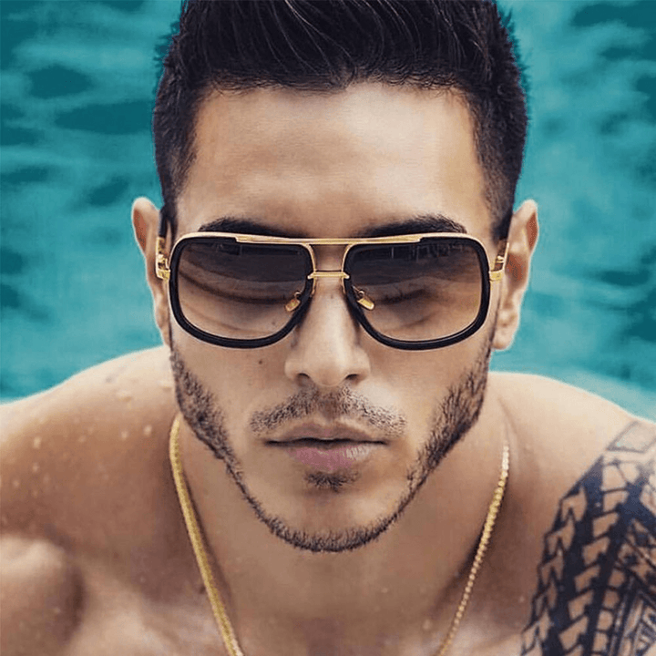 Men Fashion Casual Thick Frame Outdoor Travel UV Protection Sunglasses