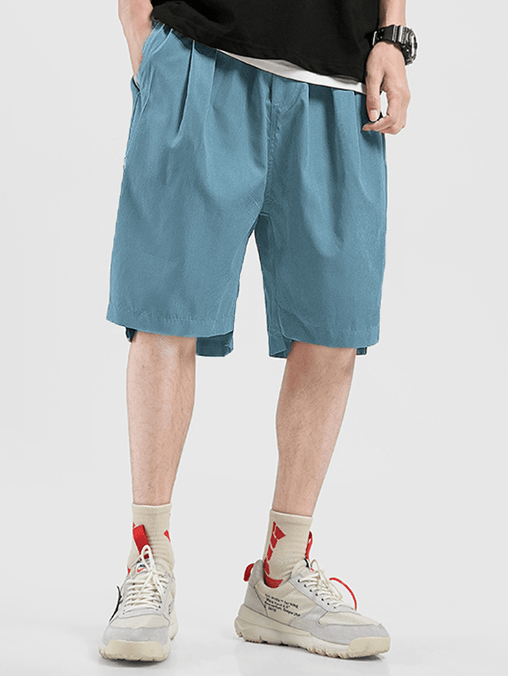 Mens Casual Drawstring Breathable Elastic Waist Fit Comfy Pocket Shorts