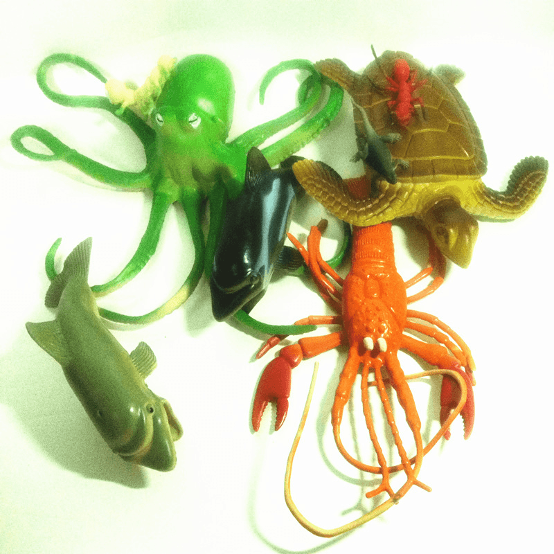 Simulated Marine Animal Model Toys Make a Sound of the Sea