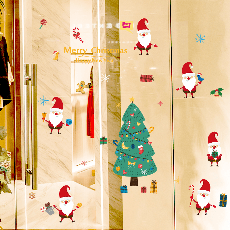 Miico SK9230 Christmas Catoon Wall Sticker Removable for Christmas Party Room Decoration