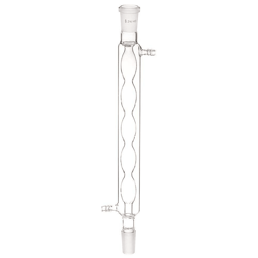 24/40 200Mm Glass Allihn Condenser Chemistry Lab Experiment Test with Spherical Inner Tube Straight Mouth