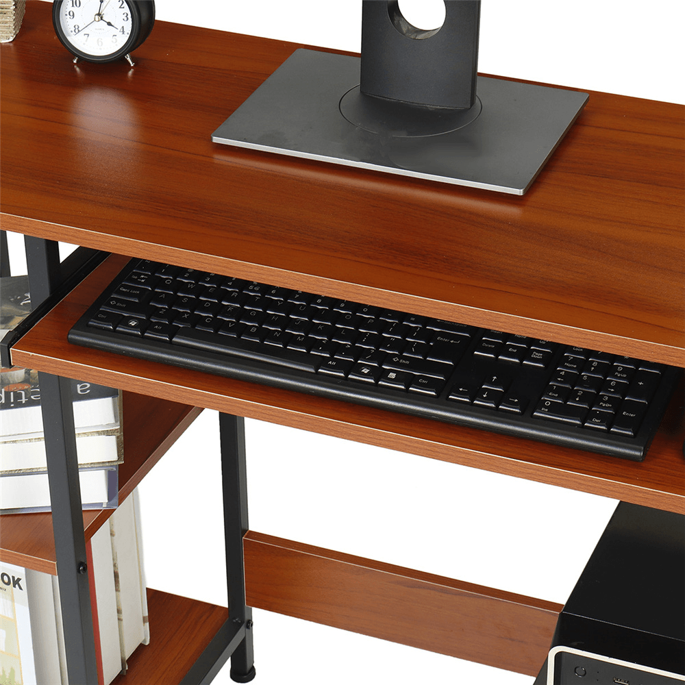 Douxlife¬Æ DL-OD04 Computer Laptop Desk 15Mm E1MDF Desktop Workstation with Multifunctional Open Shelves Perfect for Home Office