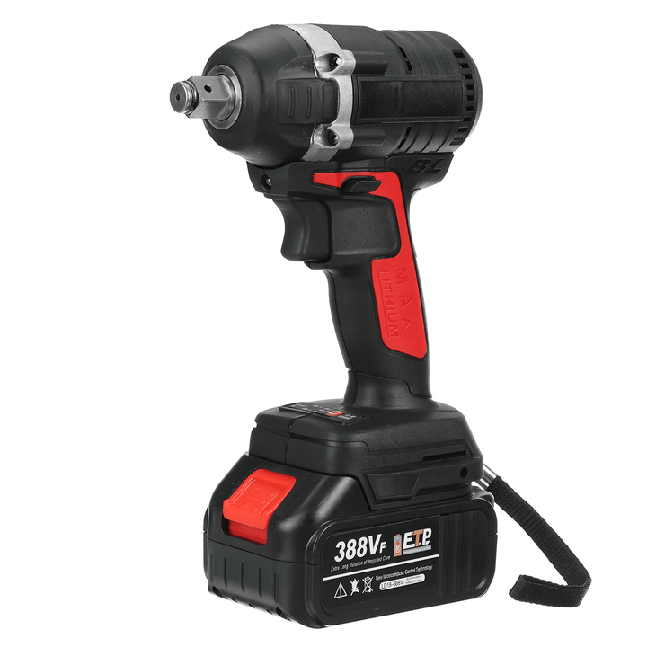 388VF 630Nm Cordless Electric Impact Wrench + 2X Lithium Ion Batteries and Charger