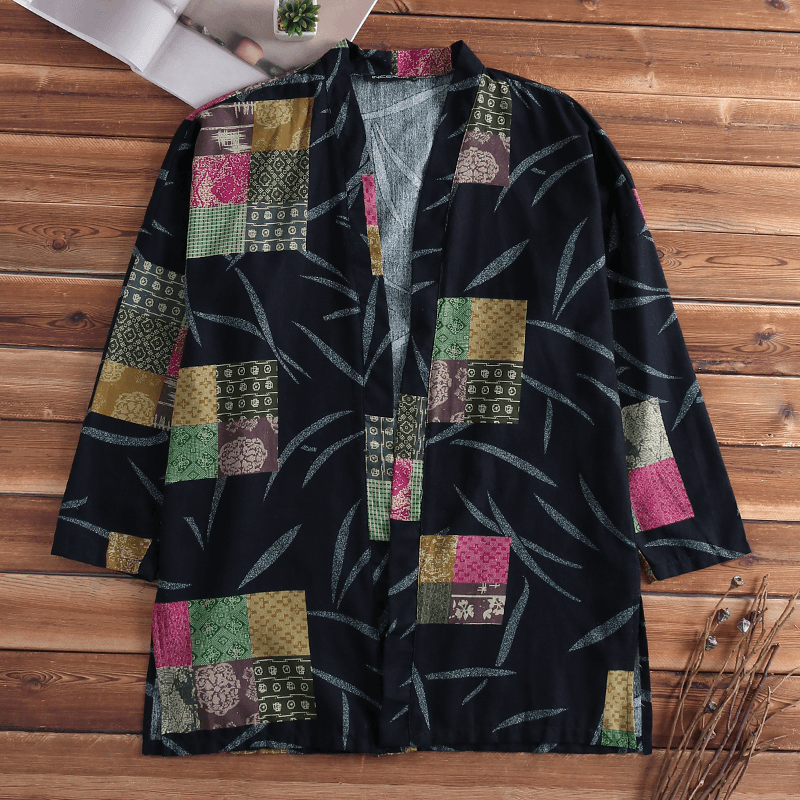 Mens Casual National Linen Kimono Cardigans