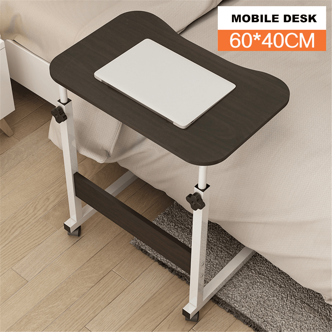 Adjustable Computer Laptop Desk Simple Mobile Lifting Laptop Table with Wheels Wood Laptop Table beside Bed Sofa