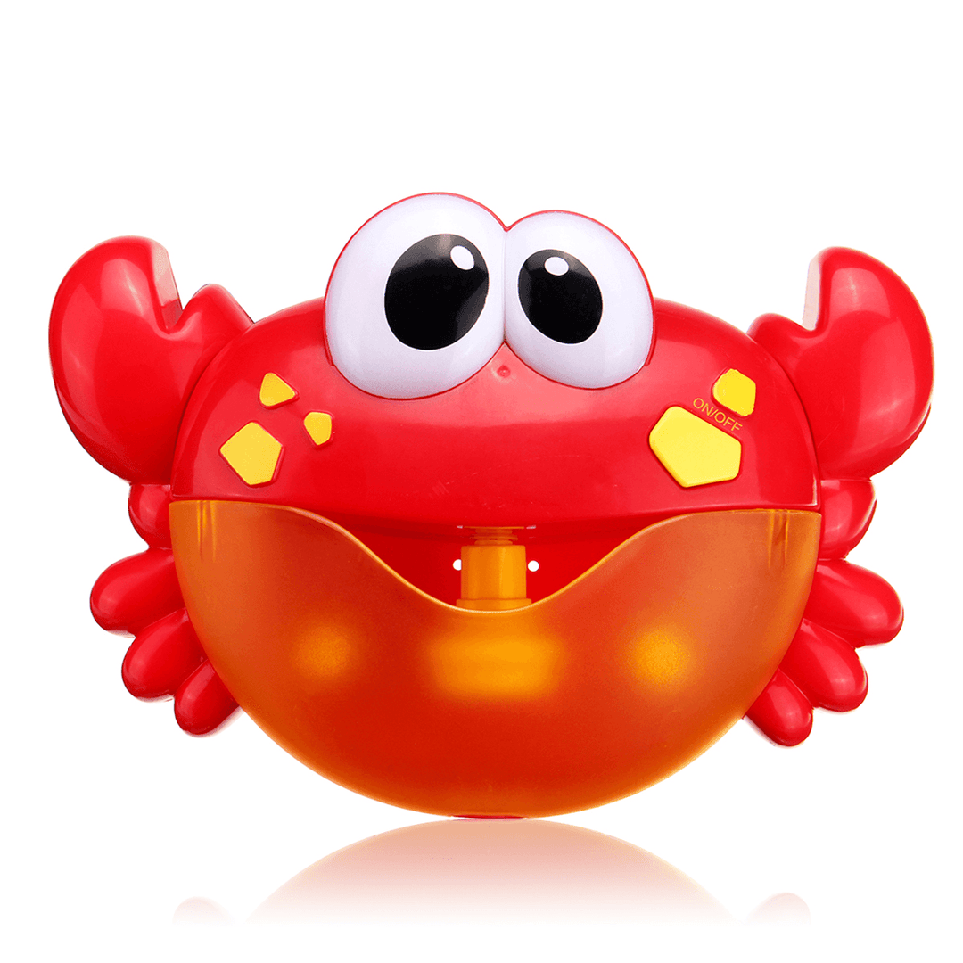 Adorable Crab Bubble Machine Music Bubble Maker Bath Baby Bath Shower Fun Red Plastic Toys