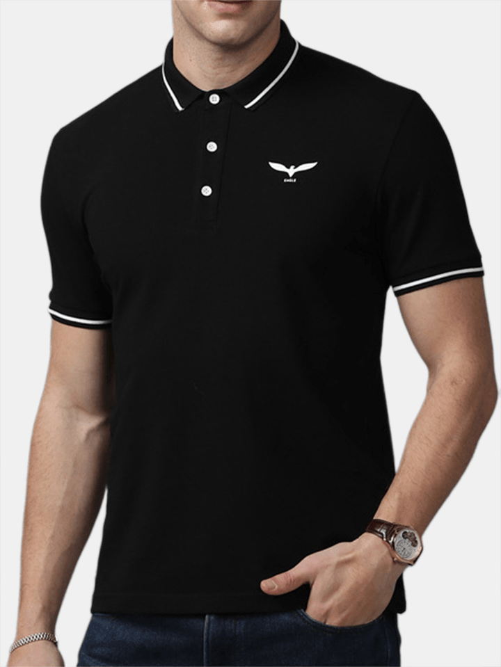 Men'S New Business Cotton Short Sleeve Embroidered Golf Casual T-Shirts