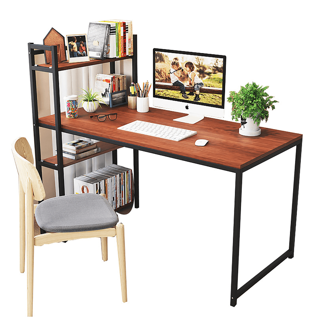 Computer Table Laptop Desk Stuednt Writing Study Desk Laptop Table Home Office Workstation with Book Shelf